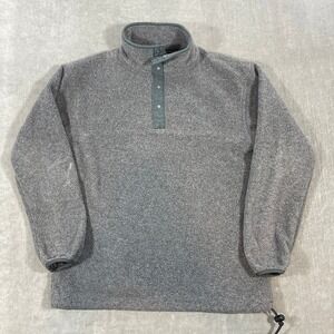 LL Bean Womens Gray Small Quarter 1/4 Snap Fleece Pullover‎ Sweater Jacket